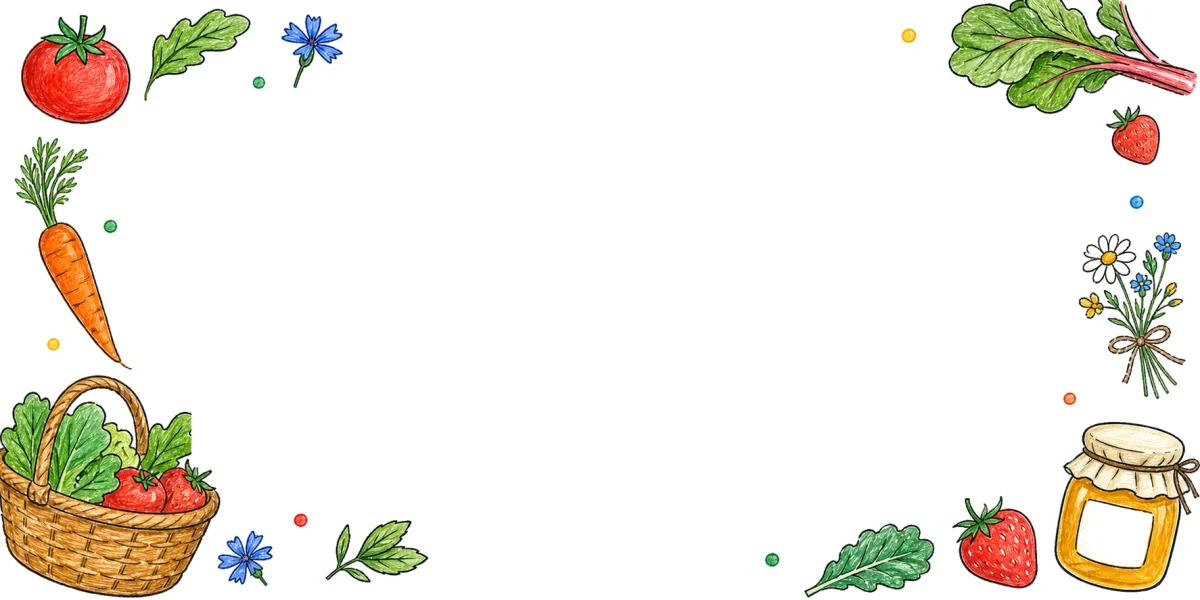 Hand-drawn farmers market border