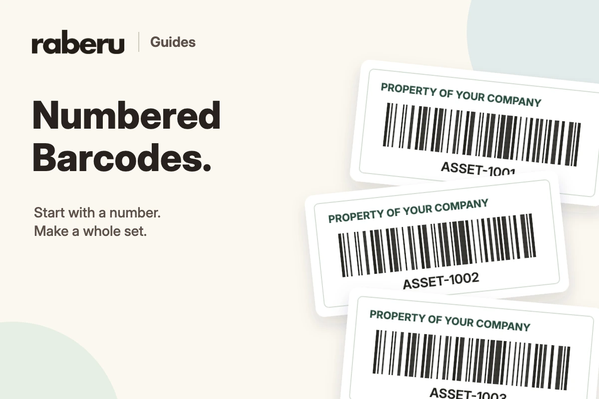 Numbered Barcodes: sequential identifiers with matching barcodes.