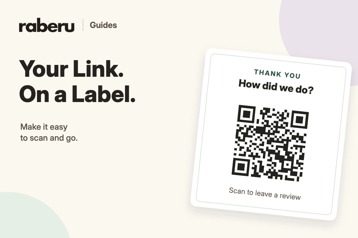 Your Link. On a Label: a label with a QR code.